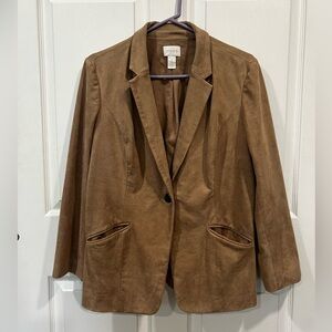 Chico’s Faux Suede Tan Blazer